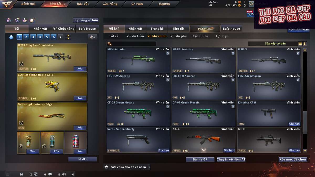 shop acc cf uy tin gia re